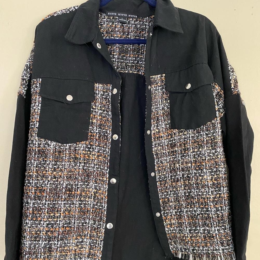 Black patched Hyfve jacket